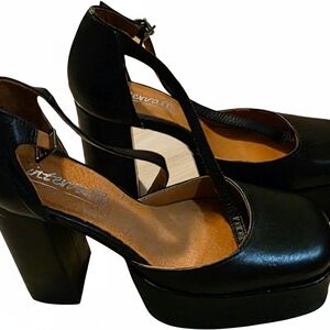L'INTERVALLE Black Platform Block Heel Pumps